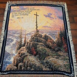 Thomas Kinkade Sunrise Tapestry John 3:16